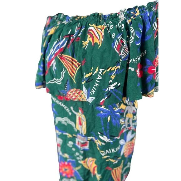 TROPICAL HAWAIIAN OFF THE SHOULDER DRESS - Picture 5 of 6